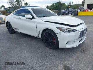 2018 Infiniti Q60 RED SPORT 400 with VIN JN1FV7EL6JM631436, listed as a IAAI auction lot 41617972 with 49,583 mi miles. Bid and sale history available at carsss.com. Image 1.