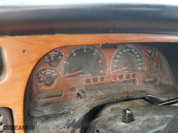 1998 Dodge Ram 1500 with VIN 3B7HC12Z1WG110667, listed as a Copart auction lot 72614284 with 43,775 mi miles and Salvage Title. Bid and sale history available at carsss.com. Image 9.