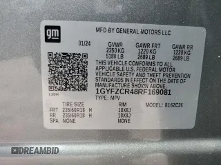 2024 Cadillac XT4 FWD Premium Luxury with VIN 1GYFZCR48RF169081, listed as a Copart auction lot 52429215 with 13,630 mi miles and Salvage title. Bid and sale history available at DreamBid. Image 14.