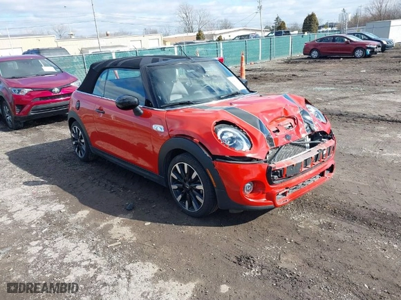 2021 MINI Convertible Cooper S with VIN WMWWJ5C09M3M08577, listed as a IAAI auction lot 41469351 with 51,145 mi miles. Bid and sale history available at carsss.com. Image 1.