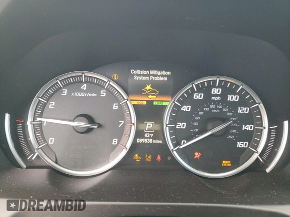 2017 Acura TLX V6 w/Advance Pkg with VIN 19UUB2F76HA001656, listed as a Copart auction lot 88309395 with 89,838 mi miles and Salvage title. Bid and sale history available at DreamBid. Image 9.