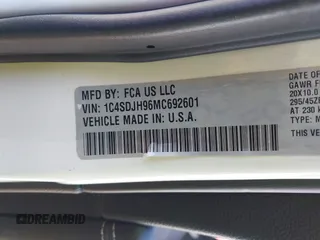 2021 Dodge Durango SRT Hellcat with VIN 1C4SDJH96MC692601, listed as a IAAI auction lot 41764490 with 27,434 mi miles and . Bid and sale history available at DreamBid. Image 9.