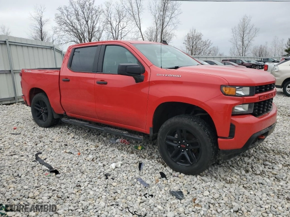 2021 Chevrolet Silverado 1500 Custom with VIN 1GCUYBEF5MZ126035, listed as a Copart auction lot 84873734 with 0 mi miles and Salvage Title. Bid and sale history available at carsss.com. Image 4.