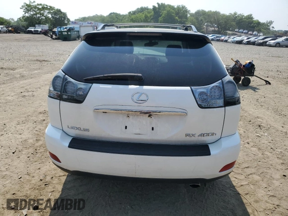 2006 Lexus RX 400h with VIN JTJHW31U660026841, listed as a Copart auction lot 60598935 with 185,947 mi miles and Salvage title. Bid and sale history available at DreamBid. Image 6.