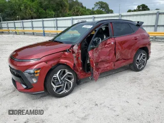 2024 Hyundai Kona N Line with VIN KM8HA3A36RU041051, listed as a Copart auction lot 59890474 with 2,910 mi miles and Salvage Title. Bid and sale history available at carsss.com. Image 1.