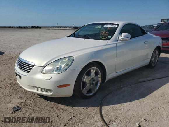 2005 Lexus SC 430 z VIN JTHFN48Y150070786, wystawiony jako Copart lot #81339904 z przebiegiem Nie podano mil oraz Szkoda całkowita • Salvage title. Historia ofert i sprzedaży dostępna na DreamBid. Obrazek 1.