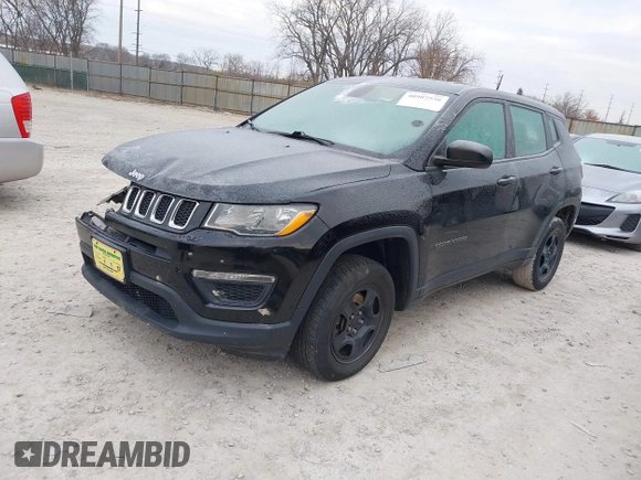 2017 Jeep Compass Sport with VIN 3C4NJDAB3HT628675, listed as a IAAI auction lot 40987530 with 92,254 mi miles and . Bid and sale history available at DreamBid. Image 2.