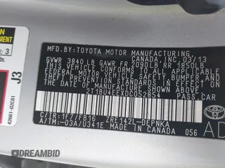 2013 Toyota Corolla L with VIN 2T1BU4EEXDC052854, listed as a IAAI auction lot 42230118 with 156,120 mi miles and . Bid and sale history available at DreamBid. Image 9.