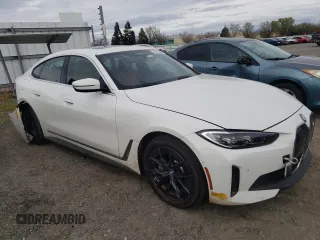 2022 BMW i4 eDrive40 with VIN WBY73AW03NFN11904, listed as a Copart auction lot 46142384 with 15,354 mi miles. Bid and sale history available at carsss.com. Image 4.