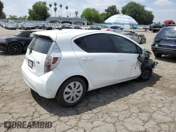2012 Toyota Prius One with VIN JTDKDTB3XC1015531, listed as a Copart auction lot 54593835 with 186,487 mi miles and Salvage Title. Bid and sale history available at DreamBid. Image 3.