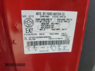 2013 Ford F-150 XL с VIN 1FTEX1EM9DFB55362, выставлен на аукционе Copart как лот 54067255 с пробегом 98 517 миль миль и Списание • Salvage title. История ставок и продаж доступна на DreamBid. Изображение 13.