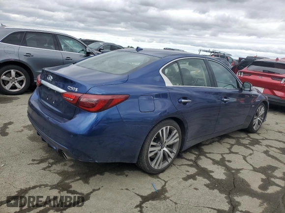 2019 Infiniti Q50 3.0t LUXE with VIN JN1EV7AP9KM515945, listed as a Copart auction lot 43646065 with 66,658 mi miles and Salvage Title. Bid and sale history available at carsss.com. Image 3.