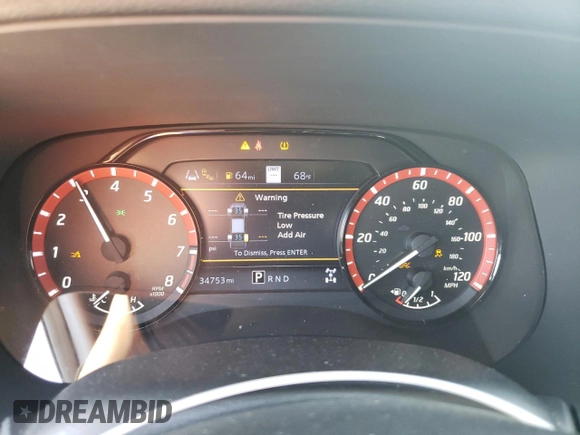 2022 Nissan Frontier Pro-4X with VIN 1N6ED1EK3NN676511, listed as a Copart auction lot 52030375 with 34,753 mi miles and Salvage title. Bid and sale history available at DreamBid. Image 9.