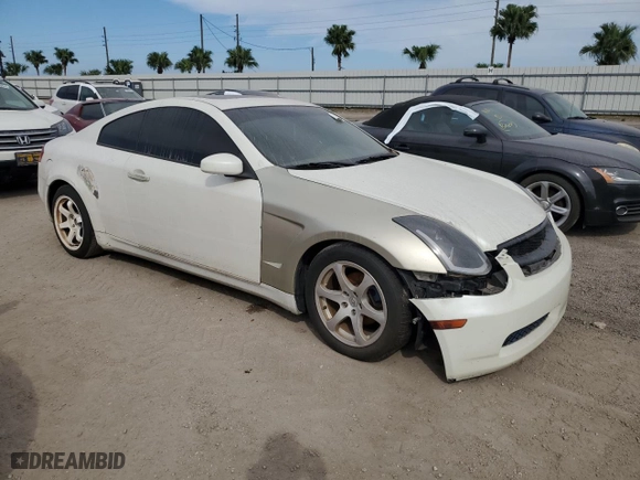 2003 Infiniti G35 Coupe w/Leather with VIN JNKCV54E23M221600, listed as a Copart auction lot 76193864 with 0 miles and Salvage Title. Bid and sale history available at carsss.com. Image 4.