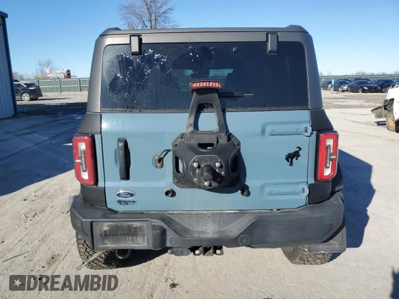 2022 Ford Bronco with VIN 1FMEE5DPXNLB41865, listed as a Copart auction lot 88532235 with 44,694 mi miles and Salvage Title. Bid and sale history available at DreamBid. Image 6.