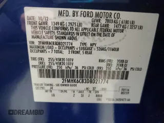 2013 Ford Flex SEL with VIN 2FMHK6C83DBD21774, listed as a Copart auction lot 45515415 with 111,186 mi miles and Salvage Title. Bid and sale history available at carsss.com. Image 13.