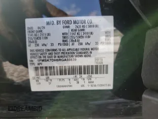 2024 Ford Explorer XLT with VIN 1FMSK7DH6RGA59839, listed as a Copart auction lot 48319795 with 12,070 mi miles and Salvage Title. Bid and sale history available at carsss.com. Image 15.