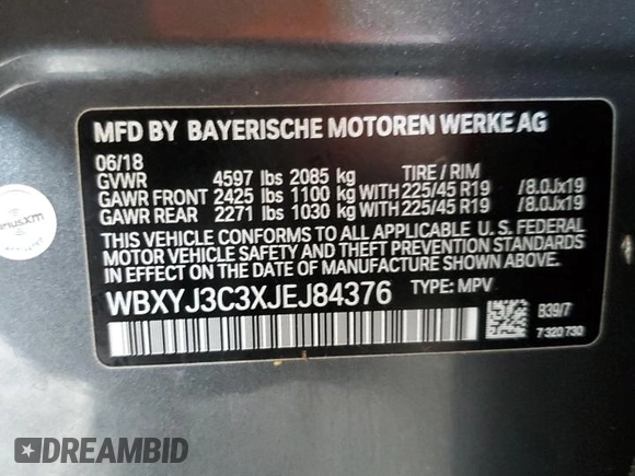 2018 BMW X2 sDrive28i z VIN WBXYJ3C3XJEJ84376, wystawiony jako Copart lot #58362225 z przebiegiem 110 604 mil mil oraz Czysty tytuł • Clean title. Historia ofert i sprzedaży dostępna na DreamBid. Obrazek 12.
