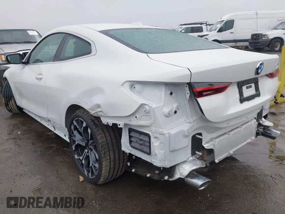 2025 BMW 4 Series 430i with VIN WBA43DA01SCT85324, listed as a IAAI auction lot 41537795 with 773 mi miles and . Bid and sale history available at DreamBid. Image 3.