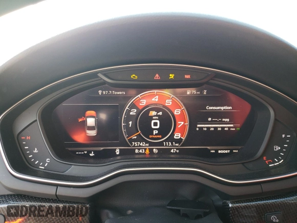 2019 Audi S4 Premium Plus z VIN WAUB4AF44KA032182, wystawiony jako Copart lot #45534465 z przebiegiem 75 742 mil mil oraz Szkody całkowita. Historia ofert i sprzedaży dostępna na DreamBid. Obrazek 9.