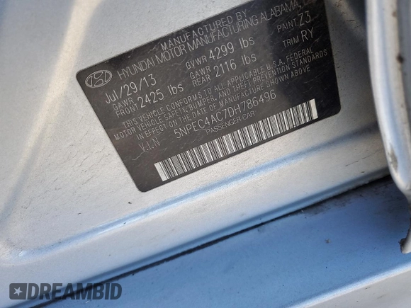 2013 Hyundai Sonata SE z VIN 5NPEC4AC7DH786496, wystawiony jako Copart lot #47479885 z przebiegiem 158 561 mil mil oraz Czysty tytuł • Clean title. Historia ofert i sprzedaży dostępna na DreamBid. Obrazek 12.