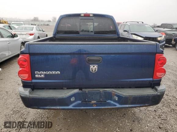 2007 Dodge Dakota SLT with VIN 1D7HE48K27S121781, listed as a Copart auction lot 43204335 with 157,654 mi miles and Salvage Title. Bid and sale history available at DreamBid. Image 6.