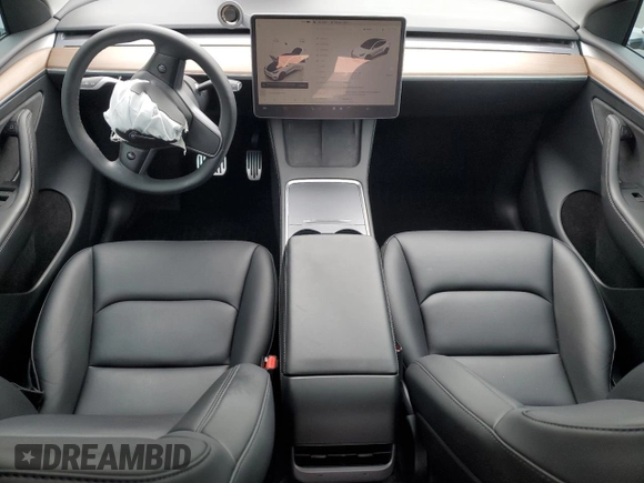 2023 Tesla Model Y Long Range with VIN 7SAYGDEEXPF744472, listed as a Copart auction lot 54109315 with 15,404 mi miles and Salvage Title. Bid and sale history available at DreamBid. Image 8.