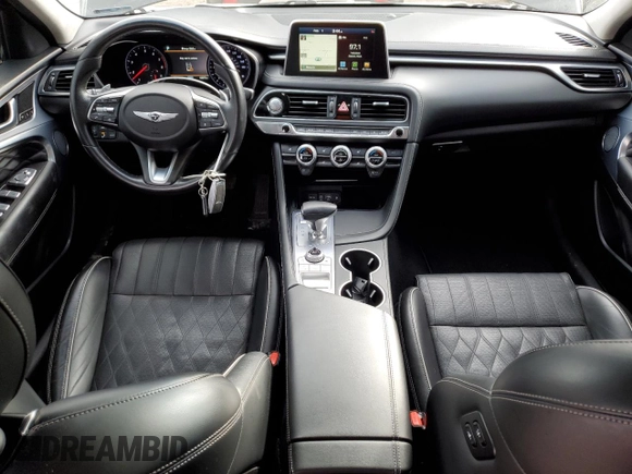 2020 Genesis G70 2.0T with VIN KMTG44LAXLU063118, listed as a Copart auction lot 44226235 with 42,575 mi miles and Salvage title. Bid and sale history available at DreamBid. Image 8.