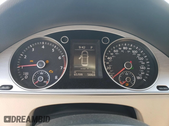 2016 Volkswagen CC Sport with VIN WVWBP7ANXGE504835, listed as a Copart auction lot 64293303 with 65,709 mi miles. Bid and sale history available at carsss.com. Image 9.