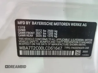2020 BMW 7 Series 740i with VIN WBA7T2C00LCD61647, listed as a Copart auction lot 48110735 with 72,365 mi miles and Non repairable. Bid and sale history available at DreamBid. Image 13.