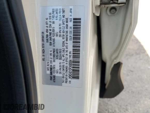 2015 Mazda CX-5 Grand Touring with VIN JM3KE4DY3F0496994, listed as a Copart auction lot 56093965 with 184,256 mi miles and Non Repairable. Bid and sale history available at DreamBid. Image 12.