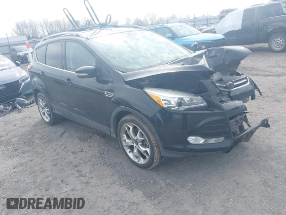 2013 Ford Escape Titanium z VIN 1FMCU0J90DUB32703, wystawiony jako IAAI lot #41714424 z przebiegiem 127 639 mil mil oraz . Historia ofert i sprzedaży dostępna na DreamBid. Obrazek 1.