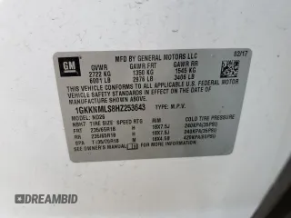 2017 GMC Acadia SLT z VIN 1GKKNMLS8HZ253643, wystawiony jako Copart lot #67242014 z przebiegiem 98 066 mil mil oraz Szkody całkowita. Historia ofert i sprzedaży dostępna na DreamBid. Obrazek 13.