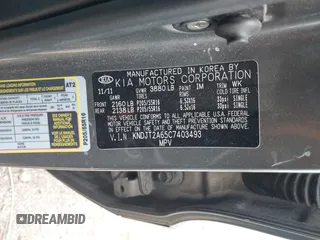 2012 Kia Soul + with VIN KNDJT2A65C7403493, listed as a IAAI auction lot 42095119 with 151,258 mi miles. Bid and sale history available at carsss.com. Image 9.