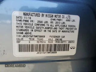 2017 Infiniti Q50 3.0t Premium with VIN JN1EV7AP7HM736808, listed as a Copart auction lot 49409185 with 135,802 mi miles and Salvage Title. Bid and sale history available at carsss.com. Image 12.
