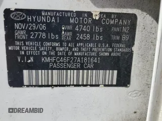 2007 Hyundai Azera SE z VIN KMHFC46F27A181641, wystawiony jako Copart lot #52485025 z przebiegiem 223 170 mil mil oraz Nie do naprawy • Non repairable. Historia ofert i sprzedaży dostępna na DreamBid. Obrazek 12.