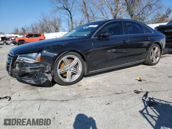2013 Audi A8 3.0L with VIN WAUAGAFD0DN002546, listed as a Copart auction lot 81145504 with 107,079 mi miles and Salvage title. Bid and sale history available at DreamBid. Image 1.