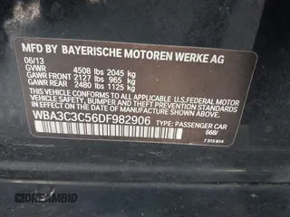 2013 BMW 3 Series 320i xDrive z VIN WBA3C3C56DF982906, wystawiony jako IAAI lot #42395925 z przebiegiem 117 880 mil mil oraz . Historia ofert i sprzedaży dostępna na DreamBid. Obrazek 9.