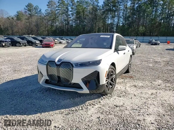 2024 BMW iX M60 with VIN WB533CF04RCP50036, listed as a Copart auction lot 47402505 with 9,345 mi miles and Salvage Title. Bid and sale history available at carsss.com. Image 10.
