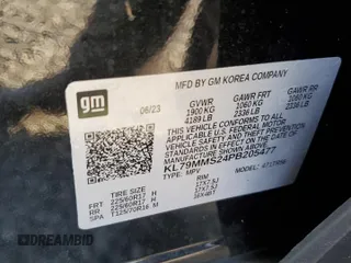 2023 Chevrolet TrailBlazer LS with VIN KL79MMS24PB205477, listed as a Copart auction lot 46196885 with Not Provided miles and Salvage Title. Bid and sale history available at DreamBid. Image 13.
