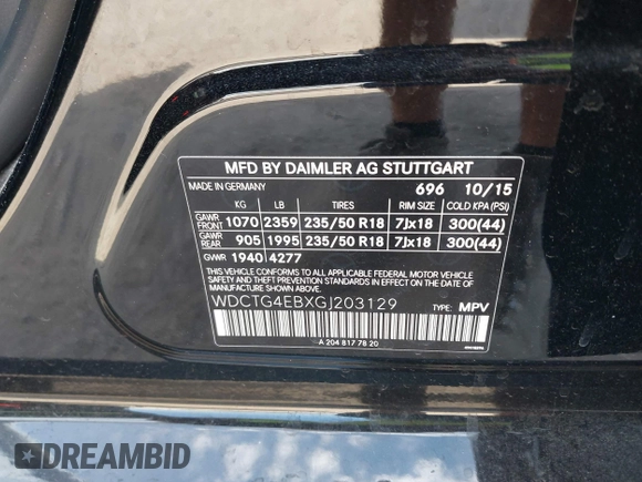 2016 Mercedes-Benz GLA 250 z VIN WDCTG4EBXGJ203129, wystawiony jako IAAI lot #41913190 z przebiegiem 64 874 mil mil oraz . Historia ofert i sprzedaży dostępna na DreamBid. Obrazek 9.
