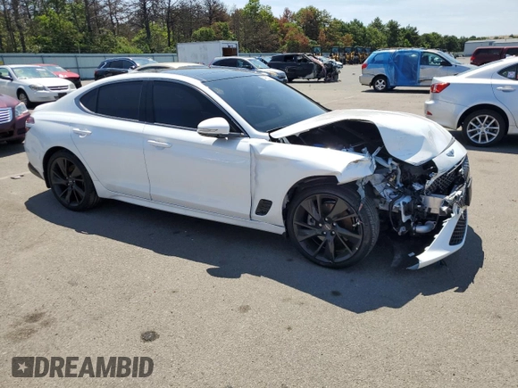 2023 Genesis G70 2.0T with VIN KMTG34TA8PU134275, listed as a Copart auction lot 63462324 with 8,017 mi miles and Salvage Title. Bid and sale history available at carsss.com. Image 4.