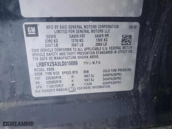 2020 Buick Envision Essence with VIN LRBFX2SA3LD015689, listed as a Copart auction lot 87746445 with 109,980 mi miles and Salvage Title. Bid and sale history available at carsss.com. Image 13.