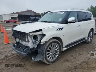 2016 Infiniti QX80 z VIN JN8AZ2NF4G9612909, wystawiony jako Copart lot #51091465 z przebiegiem 133 011 mil mil oraz Szkoda całkowita • Salvage title. Historia ofert i sprzedaży dostępna na DreamBid. Obrazek 1.