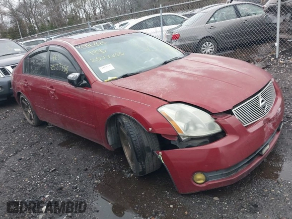 2005 Nissan Maxima 3.5 SL with VIN 1N4BA41E45C857604, listed as a IAAI auction lot 41927616 with 999,999 mi miles. Bid and sale history available at carsss.com. Image 1.