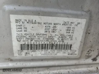2011 Mitsubishi Galant FE with VIN 4A32B2FF3BE029229, listed as a Copart auction lot 62106724 with 108318 miles and Non Repairable. Bid and sale history available at carsss.com. Image 12.