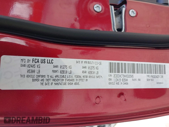 2017 Dodge Charger R/T with VIN 2C3CDXCT9HH532505, listed as a IAAI auction lot 42005650 with 161,293 mi miles and . Bid and sale history available at DreamBid. Image 9.
