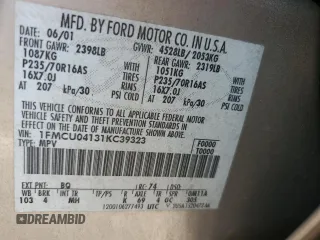 2001 Ford Escape XLT с VIN 1FMCU04131KC39323, выставлен на аукционе Copart как лот 57726825 с пробегом 170 104 миль миль и Списание • Salvage title. История ставок и продаж доступна на DreamBid. Изображение 12.