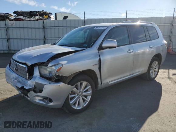 2009 Toyota Highlander Hybrid with VIN JTEEW41A192035100, listed as a Copart auction lot 88737345 with 278,018 mi miles and Salvage Title. Bid and sale history available at carsss.com. Image 1.