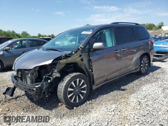 2019 Toyota Sienna XLE with VIN 5TDDZ3DC5KS222885, listed as a Copart auction lot 56983835 with 83,009 mi miles and Salvage title. Bid and sale history available at DreamBid. Image 1.
